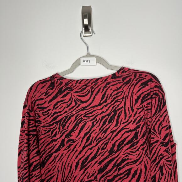 Sundry Sweater Womens Small Red Tiger Print Pullover Crewneck USA Sweatshirt - Picture 8 of 8